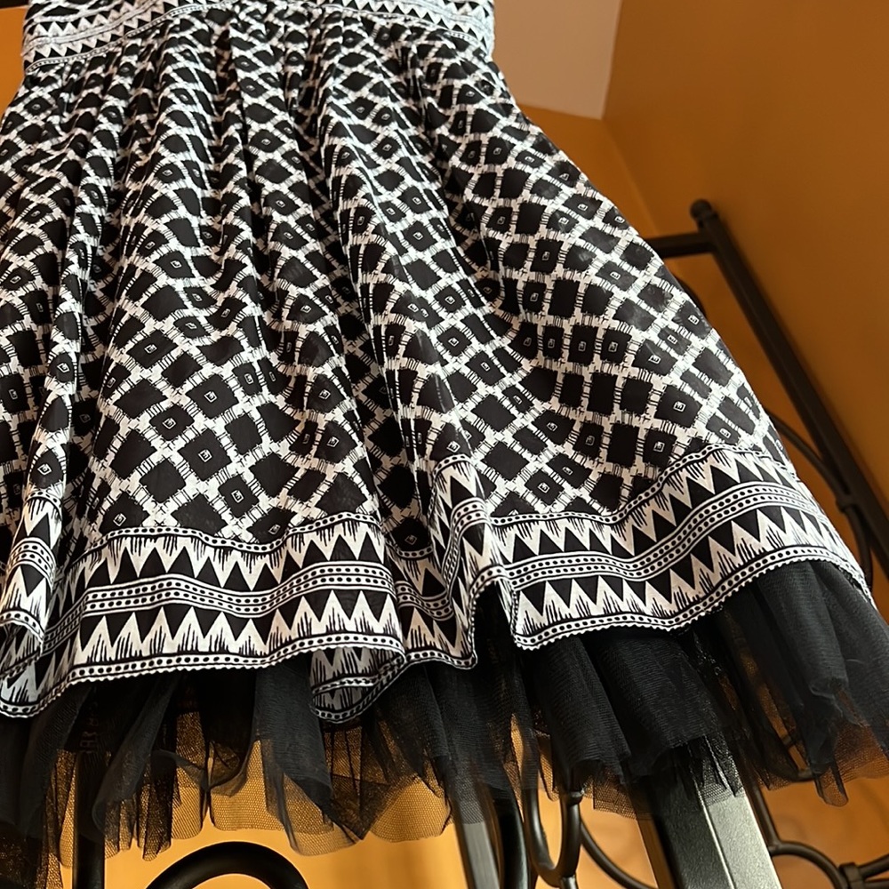 BCBG Max Azria Silk & Tulle Hem Baby Doll Dress - Picture 3 of 7